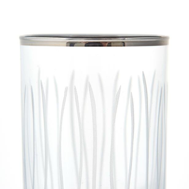  Öcl Kristal 6'lı Kahve Yanı Su Bardağı - Şeffaf / Silver - 125 ml