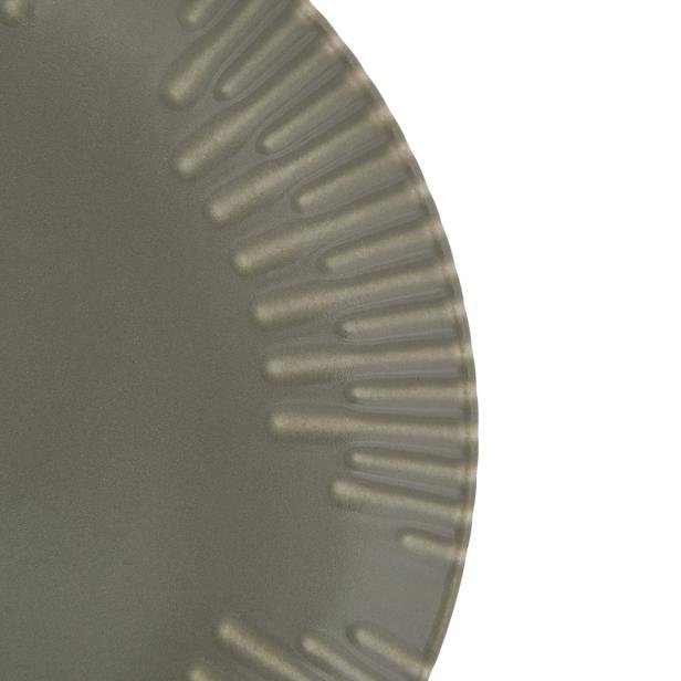  Tulu Porselen Servis Tabağı - Mat Gri - 24 cm