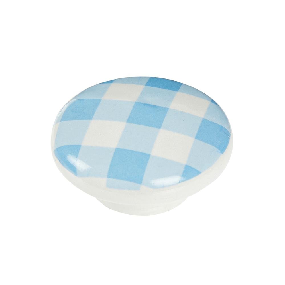  Esal Ufo Mavi Kareli Düğme Kulp - Mavi/Beyaz