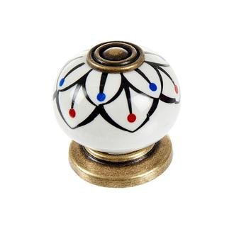 Esal Rustik Düğme Kulp - Beyaz / Antik