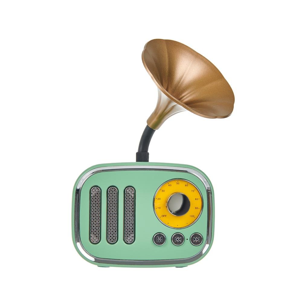  Retro Time  Nostaljik Mini Yeşil  Gramafon Bluetooth Hoparlör