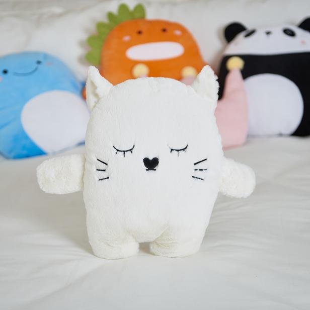  Selay Toys Kitty Pell Figürlü Yastık - Beyaz - 35 cm