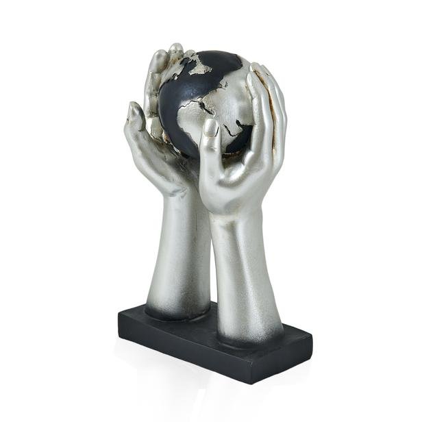  Casa Dora Dekoratif Biblo El Dünya - Gümüş - 18x9x30 cm
