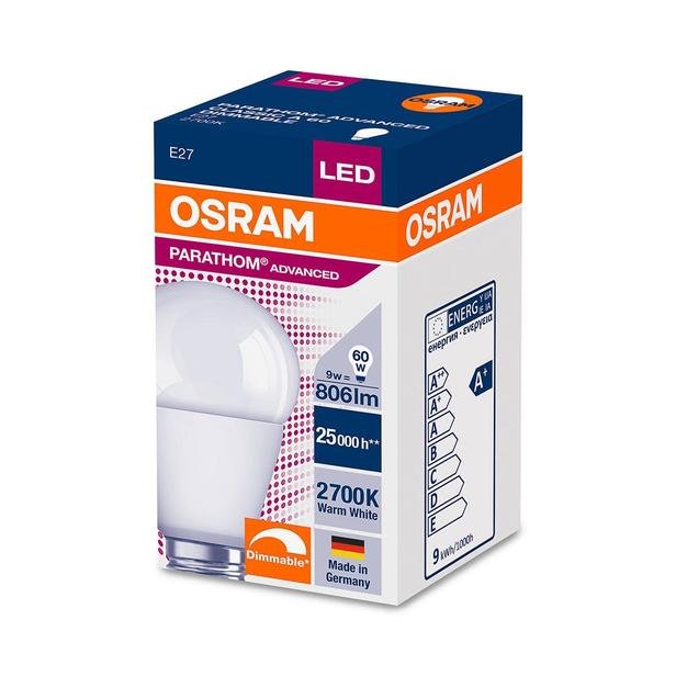  Osram Led E27 A60 9W/27K 806LM Dim Edilebilir Ampul - Sarı Işık