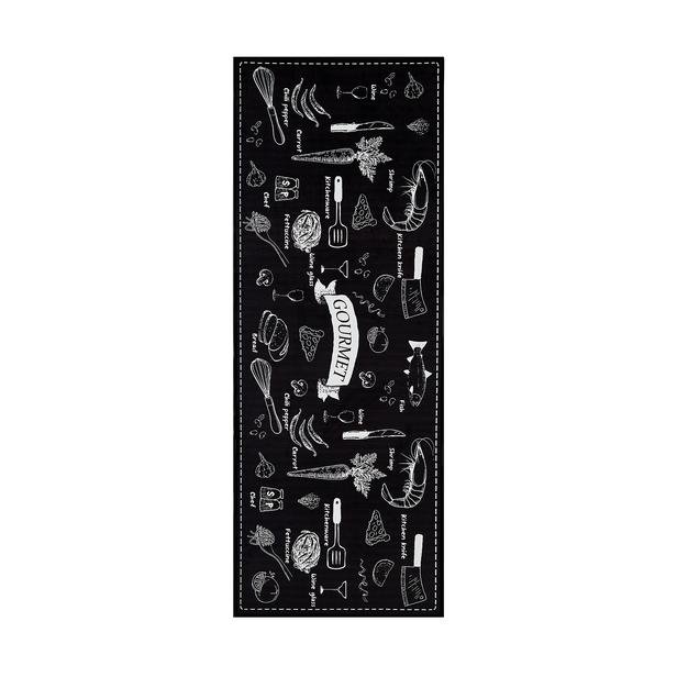  Giz Home Joy Gourment Mutfak Halısı - 75x200 cm - Siyah