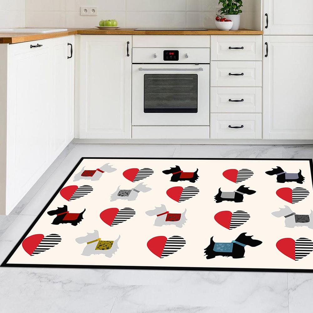  MarkaEv Kalpli Köpek Kitchen Mutfak Halısı - Renkli - 133x190 cm