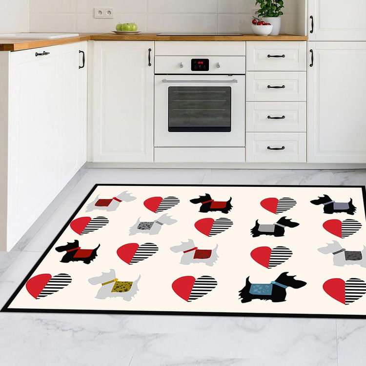  MarkaEv Kalpli Köpek Kitchen Mutfak Halısı - Renkli - 133x190 cm