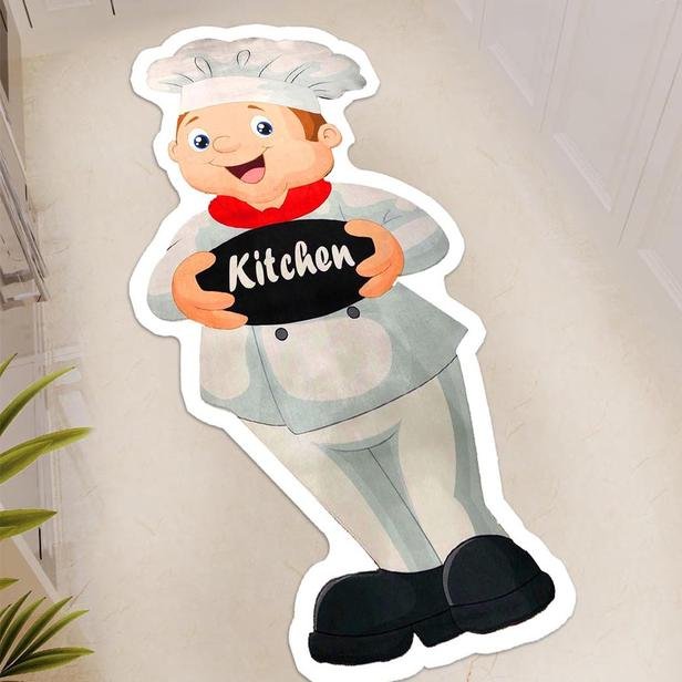  MarkaEv Beyaz Kıyafetli Aşçı Kitchen 102 Mutfak Halısı 80x150 cm