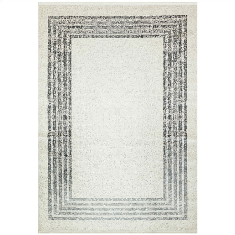  Apex Lucca Çizgi Desen Makine Halısı 120x180 - Bej/Gri