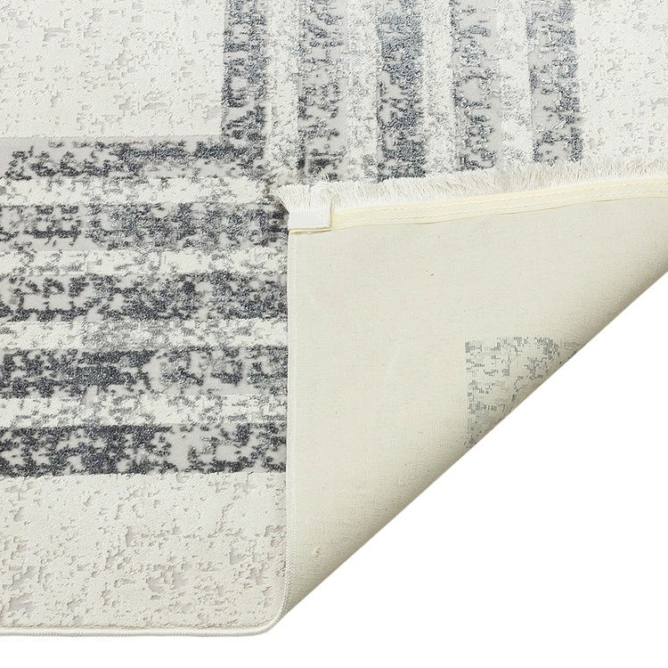  Apex Lucca Çizgi Desen Makine Halısı 120x180 - Bej/Gri