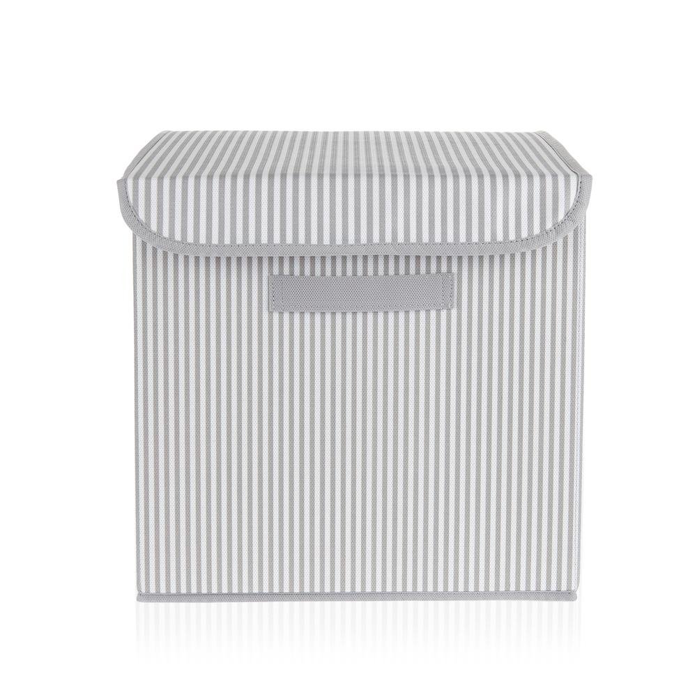  Prendi Home Katlanır Kapaklı Kutu - Gri / Beyaz - 30x30 cm