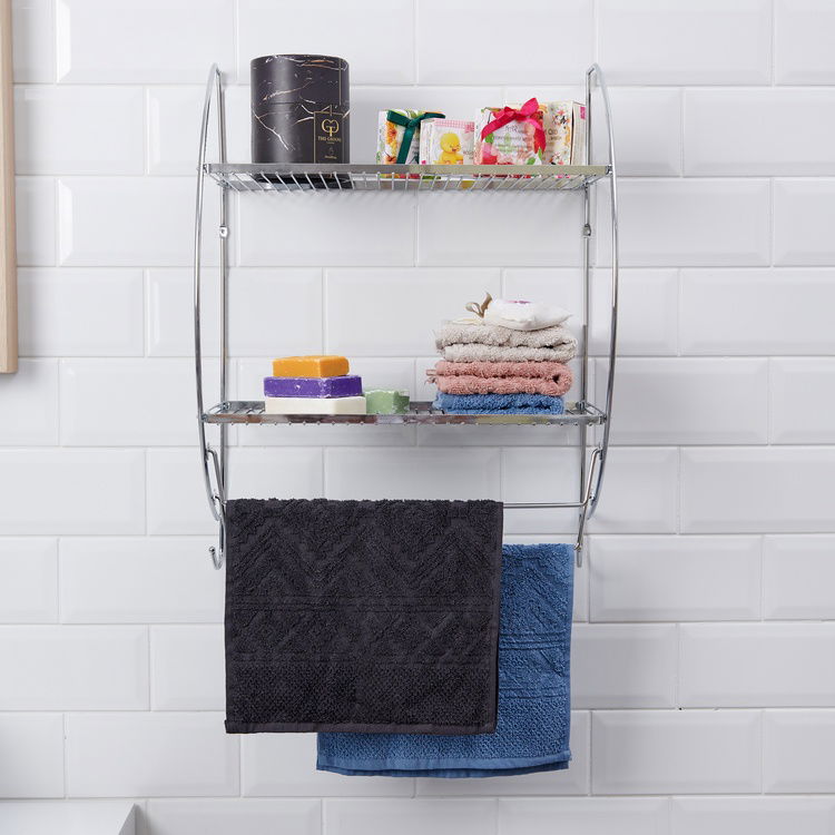  Suntel 2 Katlı Krom Banyo Havlu Rafı