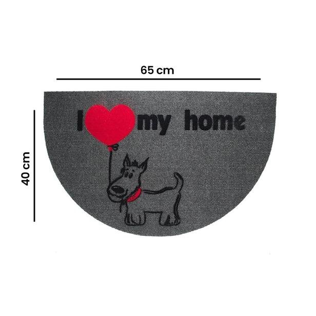  Giz Home İtalyan Luna Yarımay Gri My Home Köpek Kapı Önü Paspası - 40x65 cm