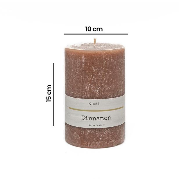  Q-Art Cinnamon Silindir Blok Mum 10x15 cm