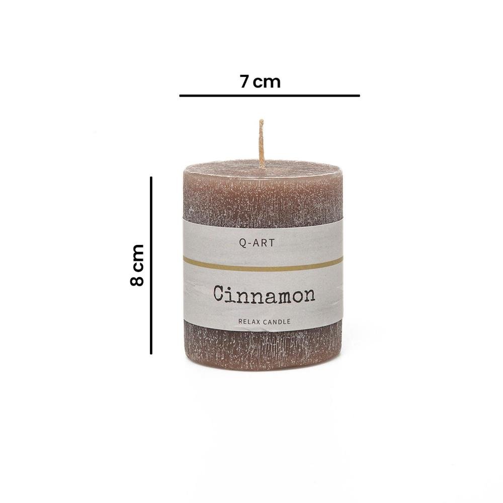  Q-Art Cinnamon Silindir Blok Mum-7x8 cm