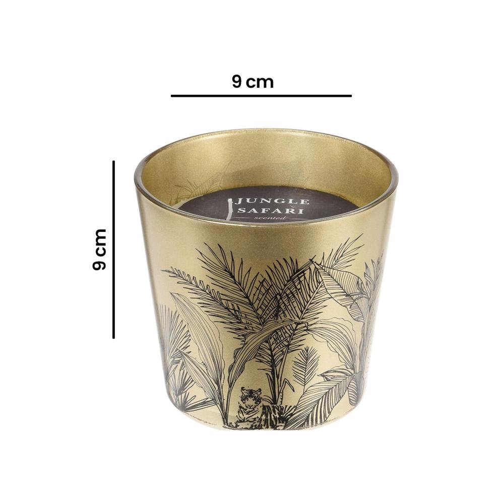  KPM Altın Desen Cam Mum 11 cm - Asorti