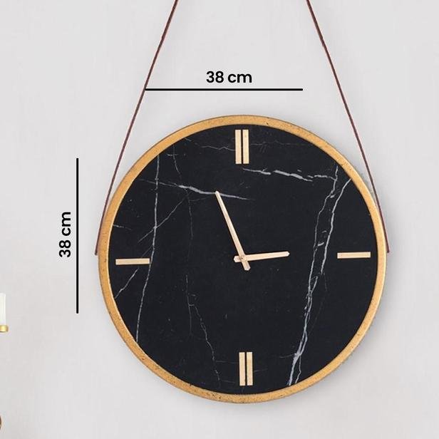  Q-Art Metal Çerçeveli Kırılmaz Cam Detaylı Duvar Saati 38 cm