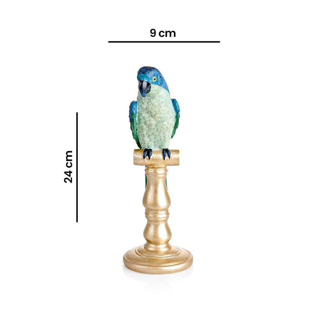  KPM Dekoratif Papağan Biblo - Mavi