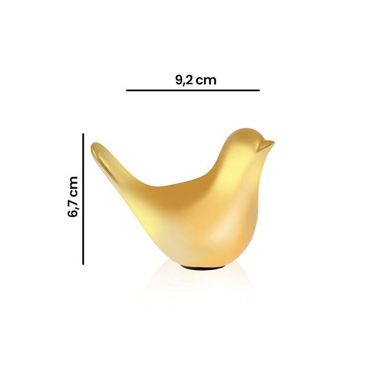  MiniMinti Kuş Biblo- Küçük - Gold - 9x6,7 cm