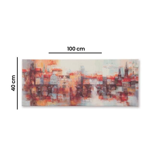  Q-Art Kanvas Tablo Houses - 40x100 cm