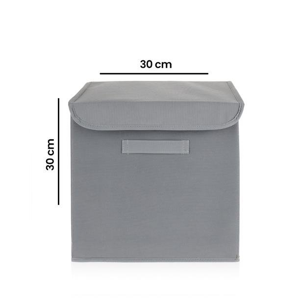  Prendi Home Katlanır Kapaklı Kutu - Gri - 30x30 cm