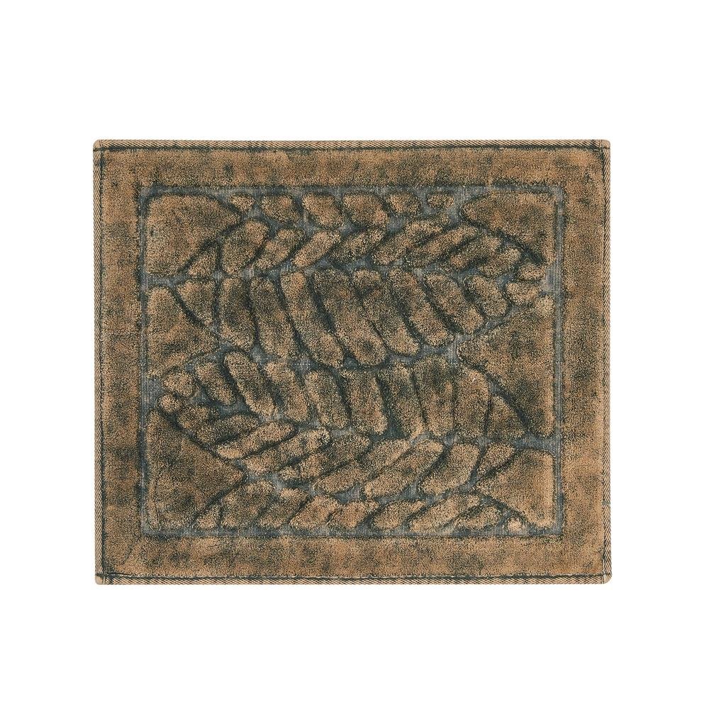  Nuvomon Stone Wash Yaprak Banyo Paspası - Bej - 50x60 cm + 60x100 cm