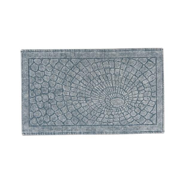  Nuvomon Lux Boucle Stone Wash Dalga Grey Banyo Paspası- 50x60 + 60x100 cm