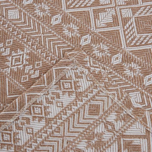  Nuvomon Ethnic Desenli Tek Kişilik Yatak Örtüsü - Bej- 160x240 cm