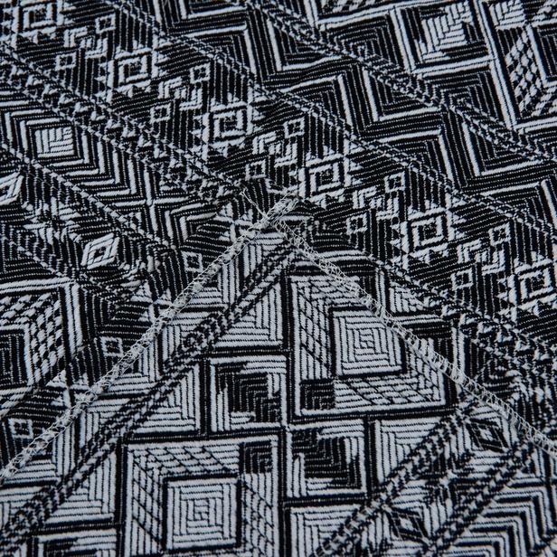  Nuvomon Ethnic Desenli Çift Kişilik Yatak Örtüsü - Siyah - 220x240 cm