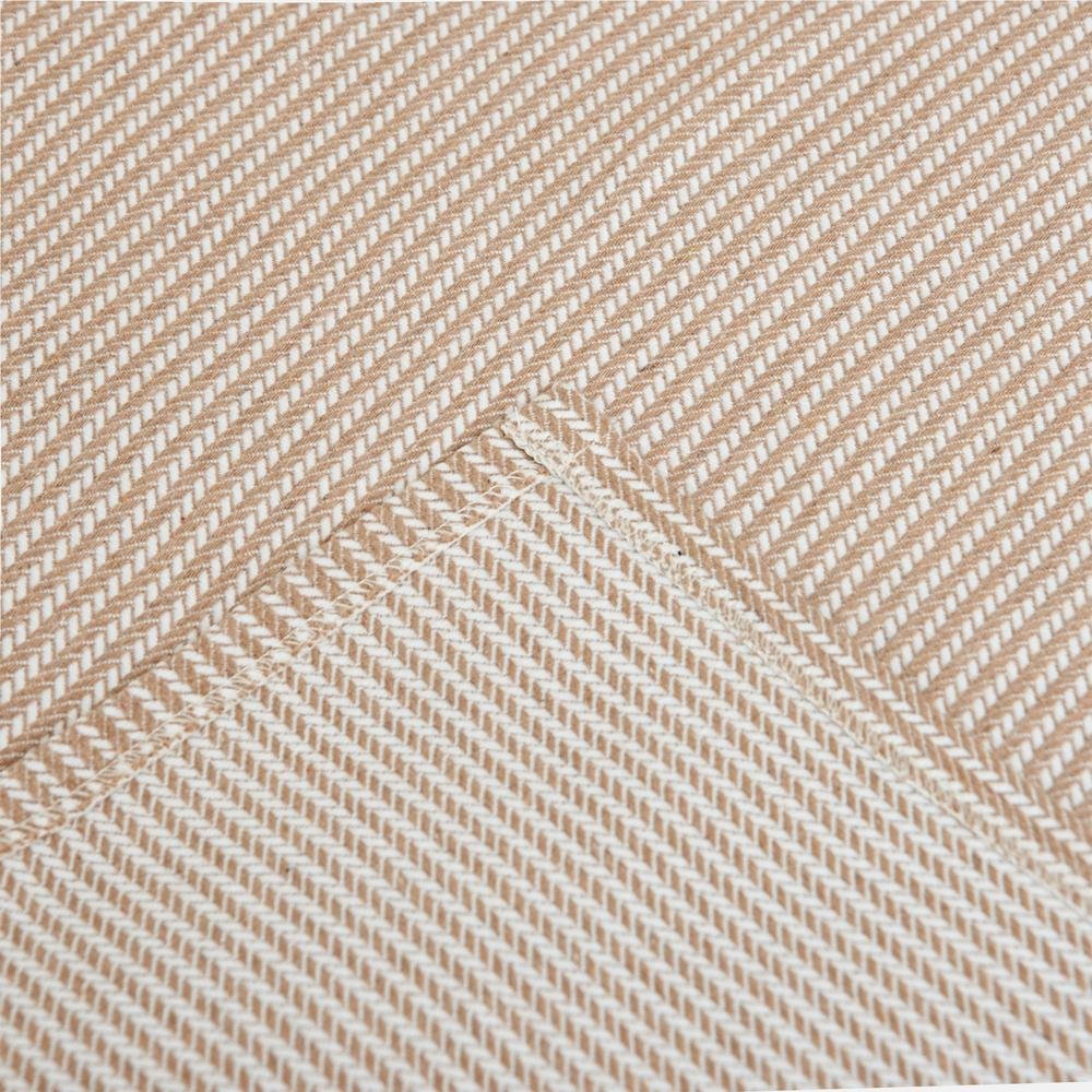  Nuvomon Çizgili Çift Kişilik Yatak Örtüsü - Bej - 220x240 cm