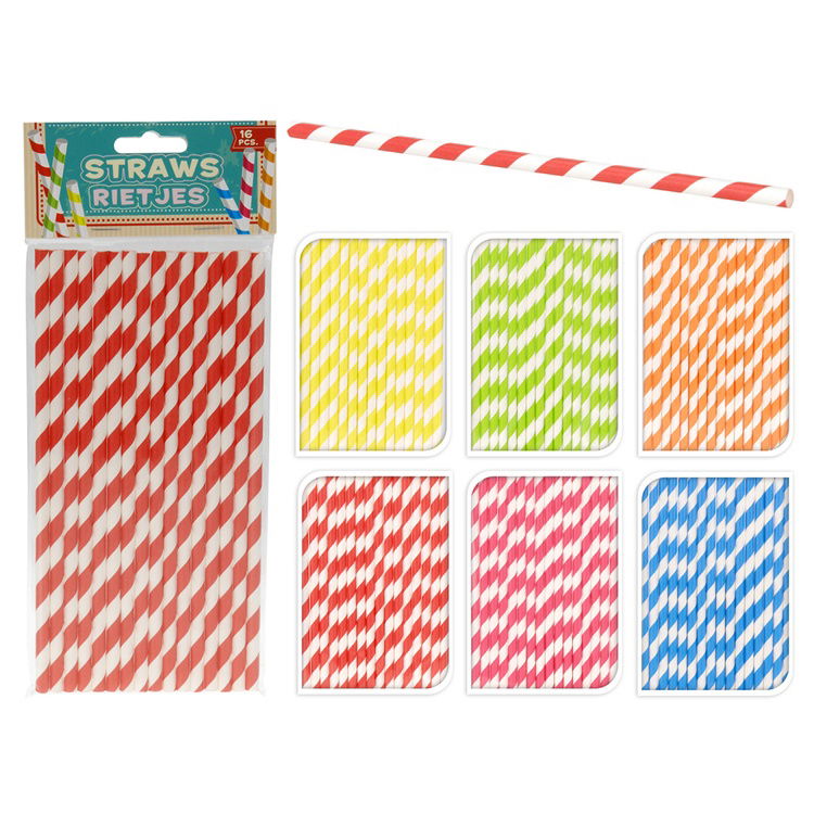  Excellent Houseware 16'lı Kağıt Pipet - Asorti