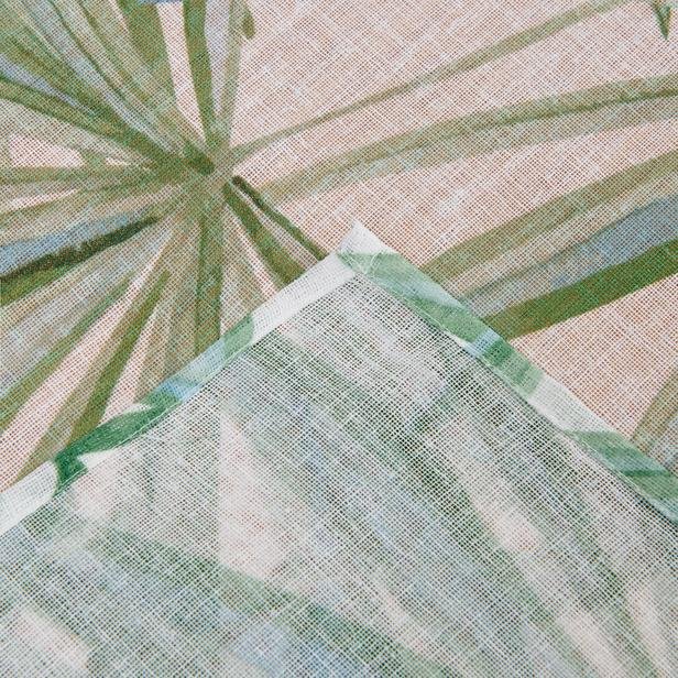 Nuvomon Tropik Kalın Keten Görünümlü Masa Örtüsü - 150x220 cm