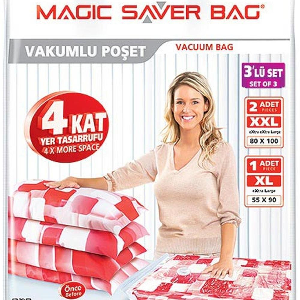  Magic Saver Bag 3'lü Vakumlu Saklama Poşeti