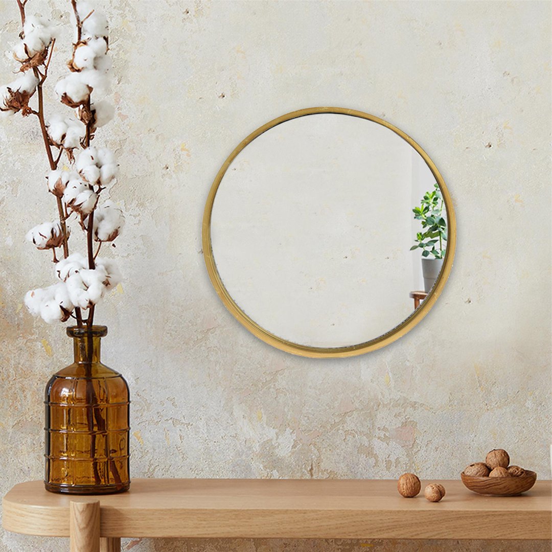 Q-Art Dekoratif Halka Ayna - Gold | Evidea