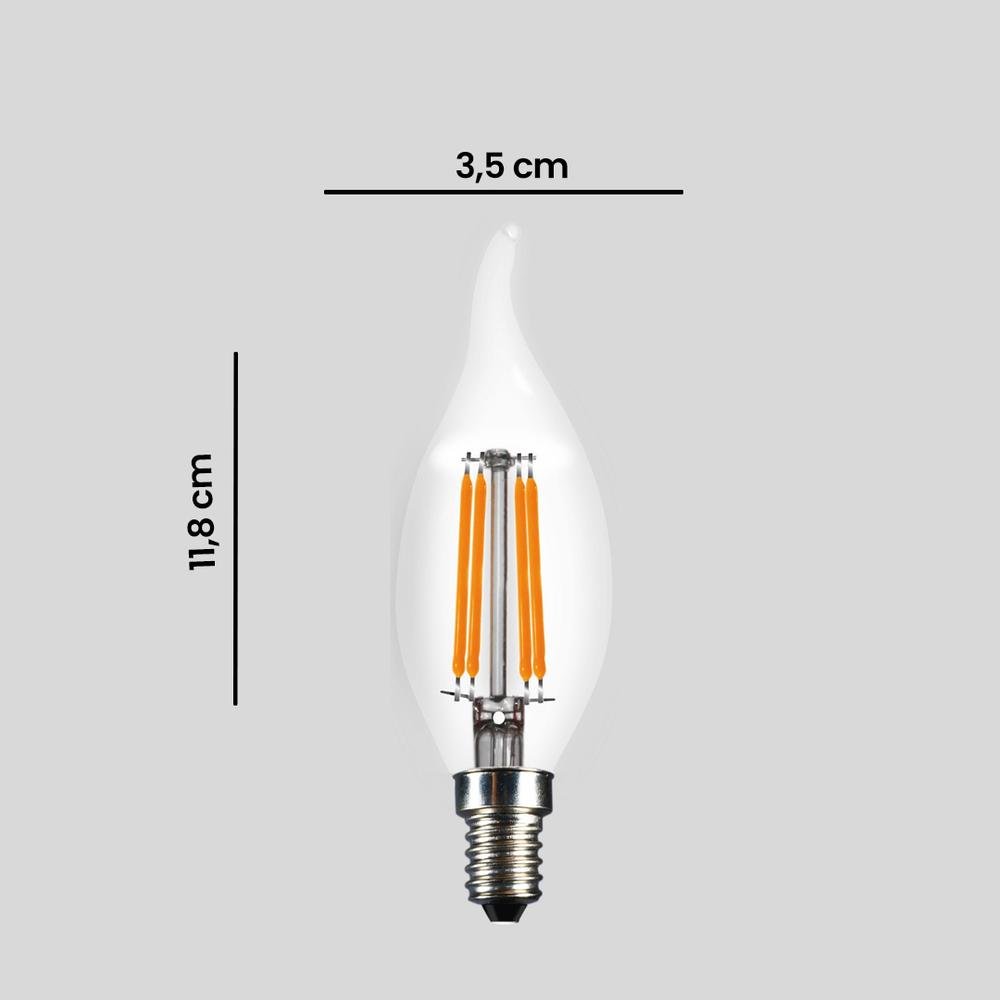  Lambam Kıvrık Uç C35 4W E14 Ampul - 3200K Gün Işığı