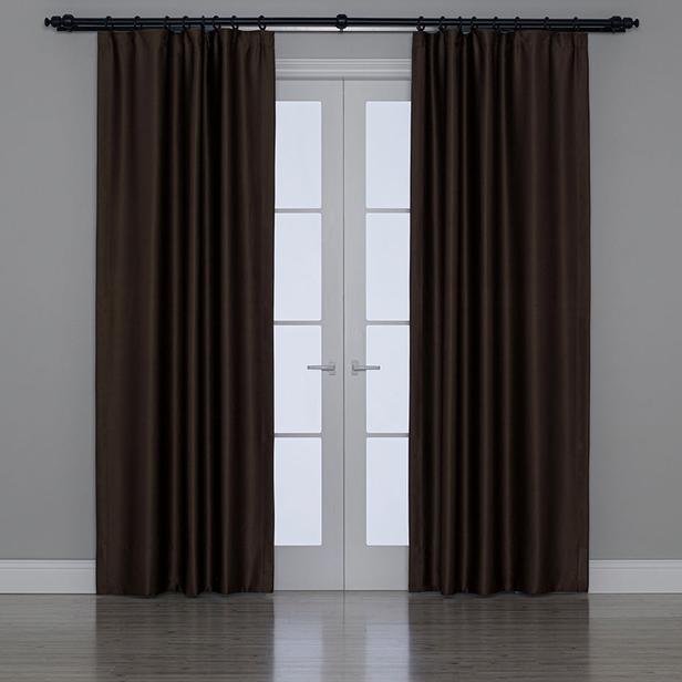  Gauze Fabric Design Blackout Karartma Özellikli Perde - Kahverengi - 260x150 cm
