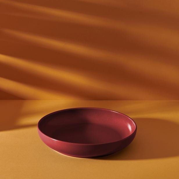  Keramika Nordic Çukur Tabak - Kırmızı - 22 cm