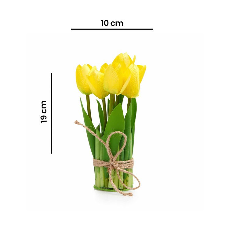  KPM Dekoratif Sarı Lale Buketi - 19 cm