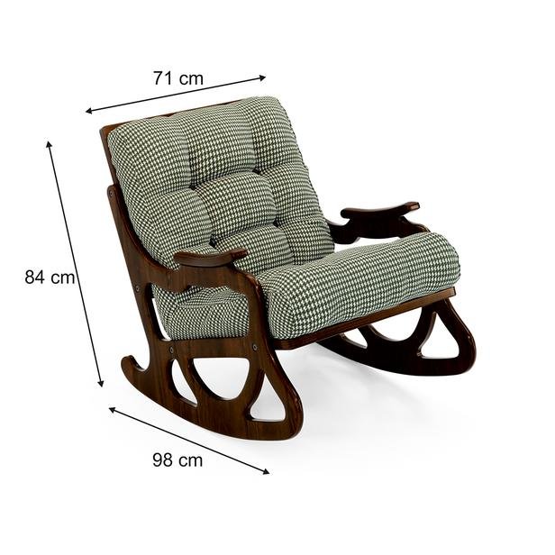  Furmet Modüler Cozy Sallanan Sandalye ve TV Koltuğu - Ceviz / Haki Kazayağı