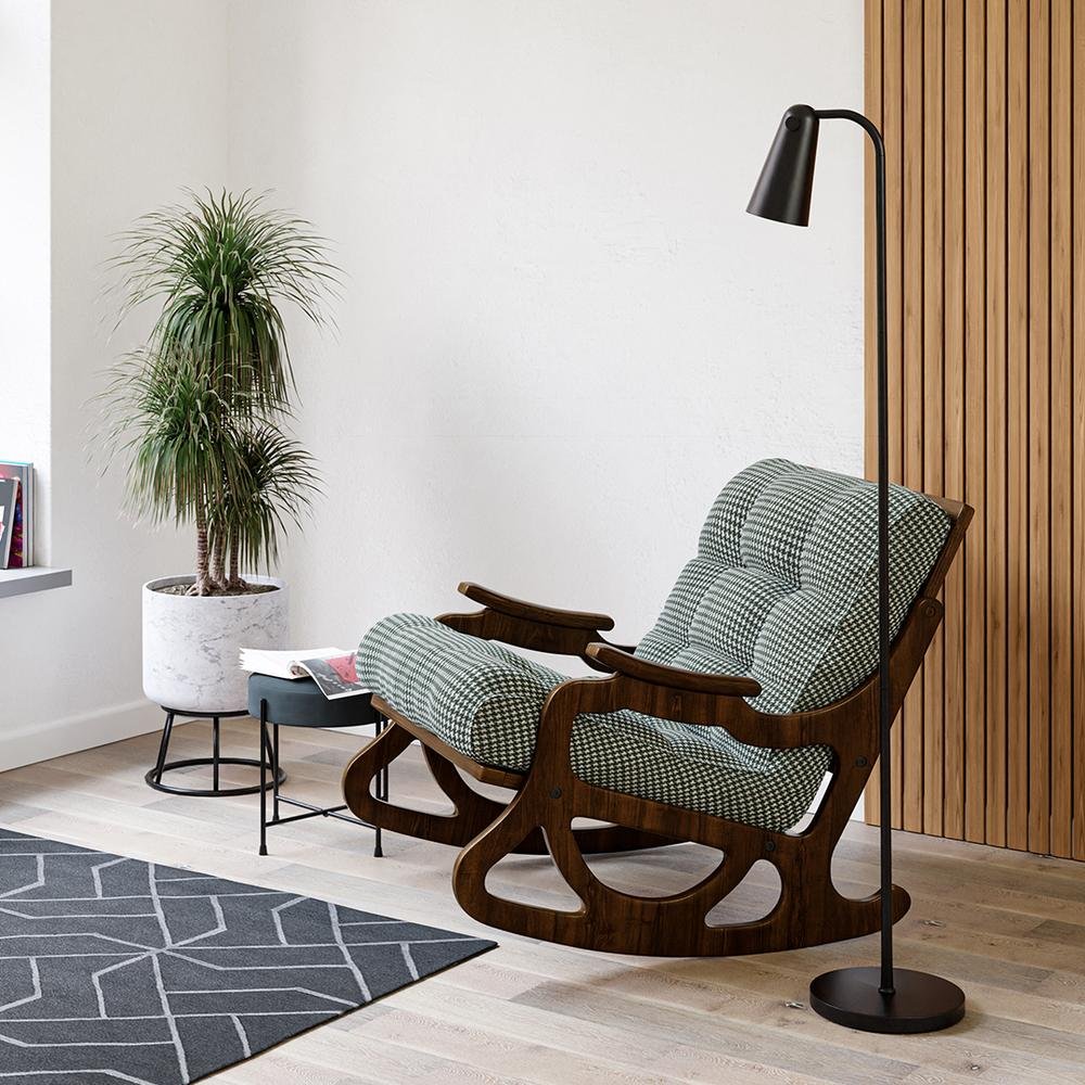  Furmet Modüler Cozy Sallanan Sandalye ve TV Koltuğu - Ceviz / Haki Kazayağı