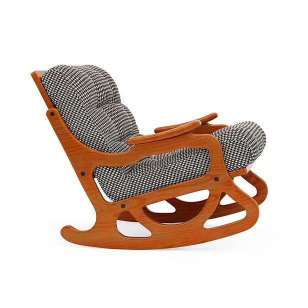 Furmet Modüler Cozy Sallanan Sandalye ve TV Koltuğu - Meşe / Siyah Kazayağı