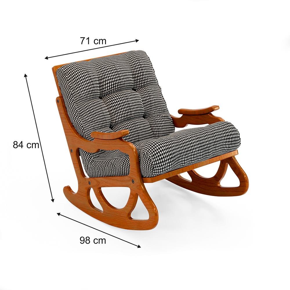  Furmet Modüler Cozy Sallanan Sandalye ve TV Koltuğu - Meşe / Siyah Kazayağı