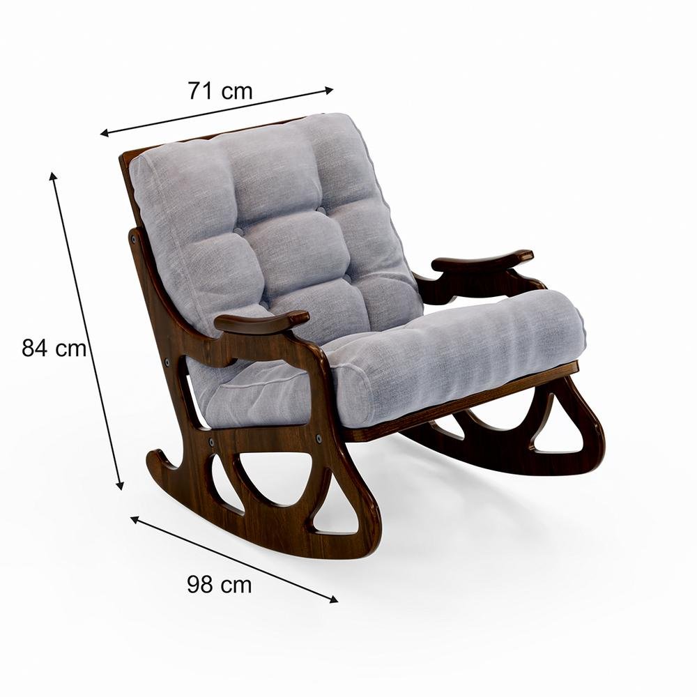  Furmet Modüler Cozy Sallanan Sandalye ve TV Koltuğu - Ceviz / Gri