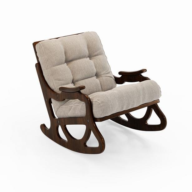  Furmet Modüler Cozy Sallanan Sandalye ve TV Koltuğu - Ceviz / Açık Bej