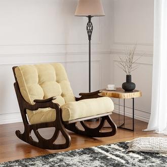 Furmet Modüler Cozy Sallanan Sandalye ve TV Koltuğu - Ceviz / Sarı