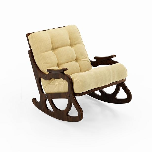  Furmet Modüler Cozy Sallanan Sandalye ve TV Koltuğu - Ceviz / Sarı