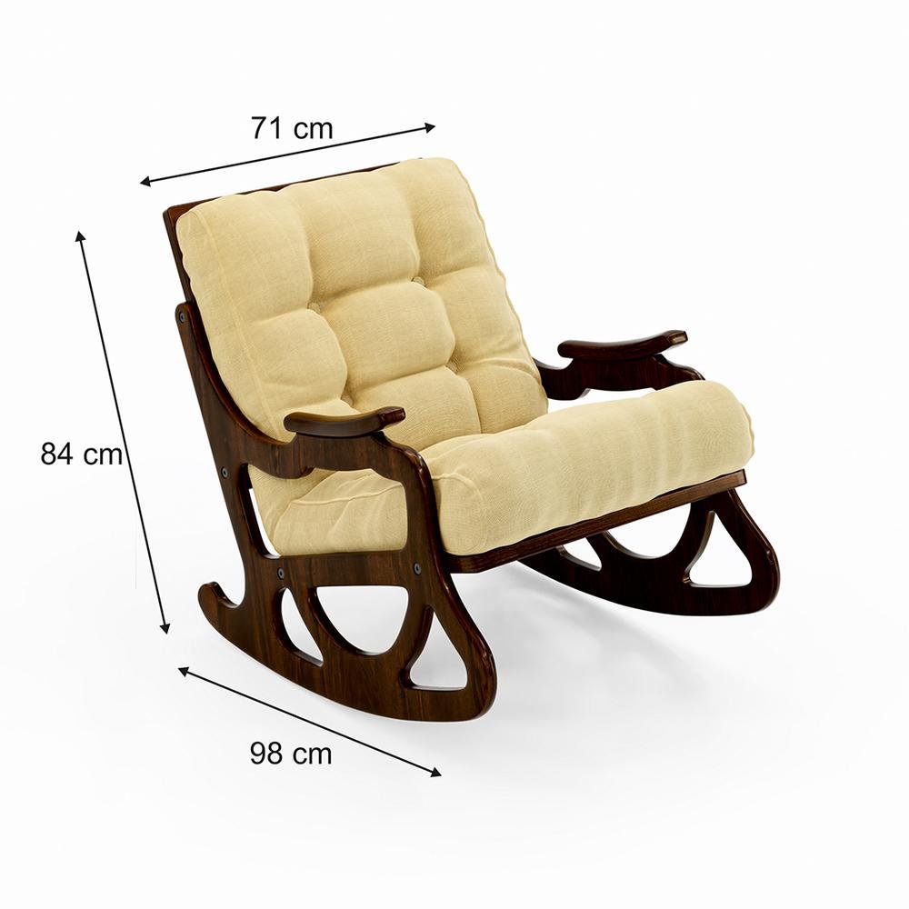  Furmet Modüler Cozy Sallanan Sandalye ve TV Koltuğu - Ceviz / Sarı