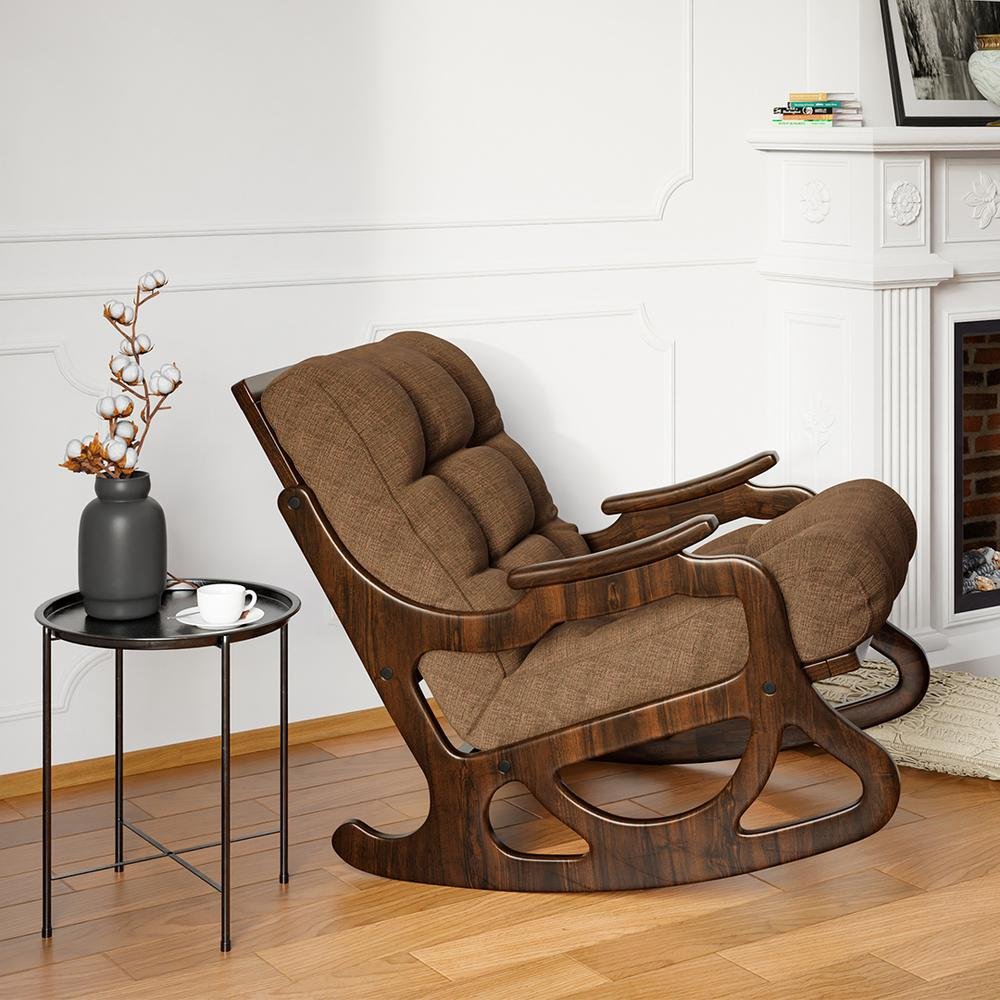  Furmet Modüler Cozy Sallanan Sandalye ve TV Koltuğu - Ceviz / Kahverengi