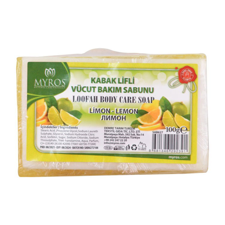  Myros Limon Esanslı Kabak Lifli Vücut Bakım Sabunu - 100 gr