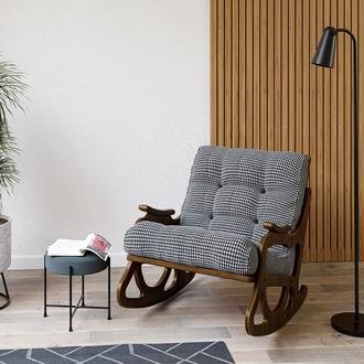 Furmet Modüler Cozy Sallanan Sandalye ve TV Koltuğu - Ceviz / Siyah Kazayağı